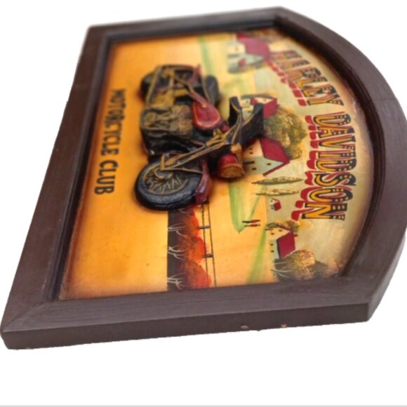 Harley-Davidson "Motorcycle Club" 3D Wooden Wall Plaque/ Hanging Man-cave 24X16 - Picture 2 of 16